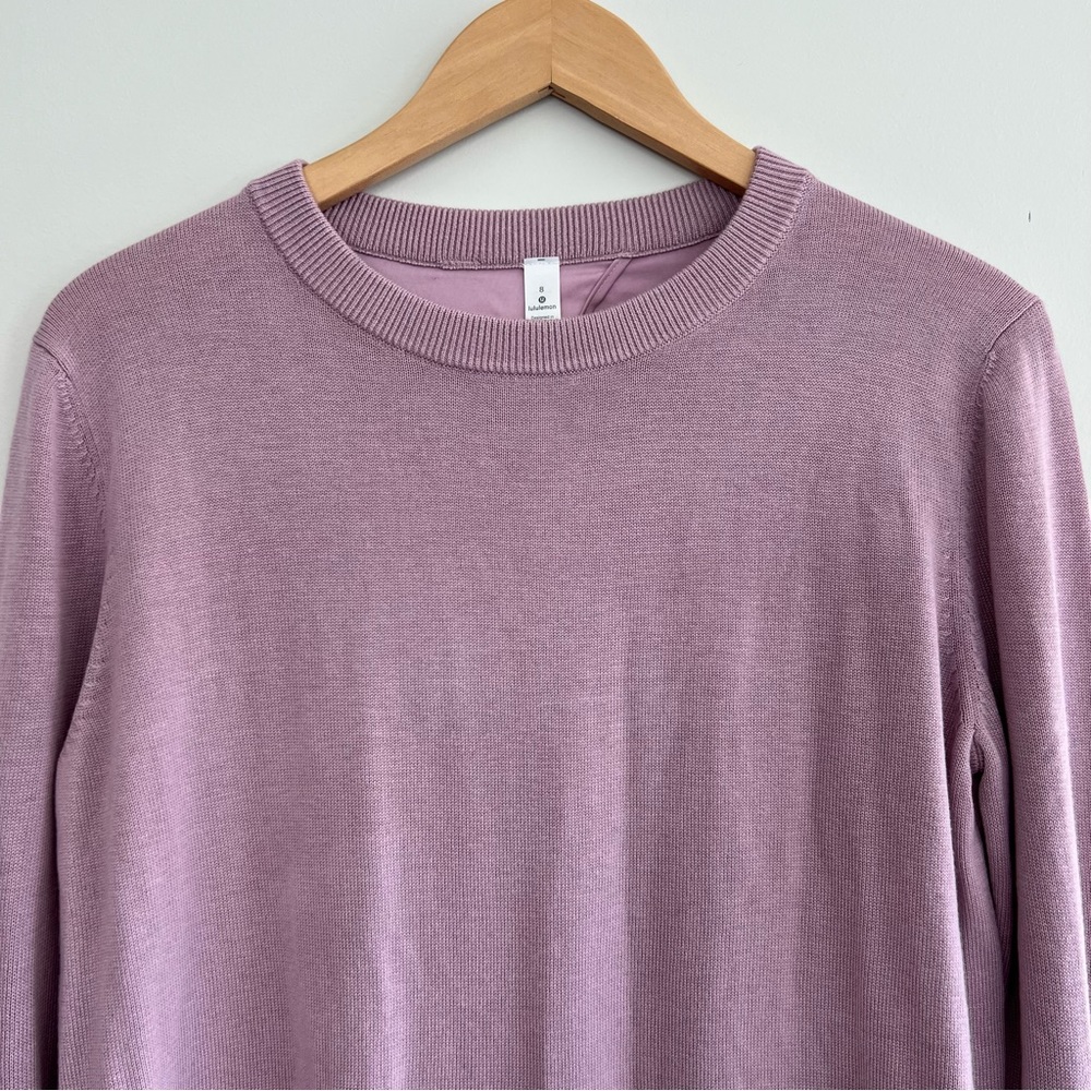 LULULEMON Lavender Still At Ease Antoinette Breezy Back Pullover Sweater Sz 8 - Picture 9 of 15